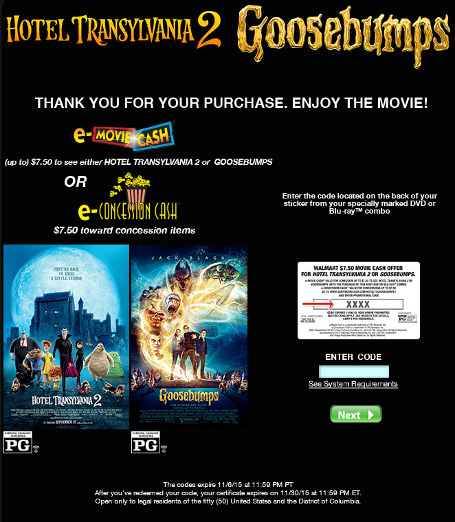 sony rewards movie codes